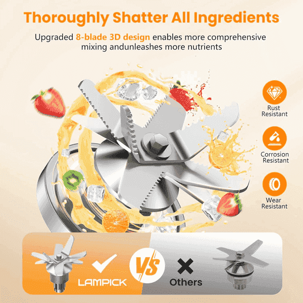 2000W High-Speed Kitchen Blender - Smoothies, Ice, Frozen Fruit