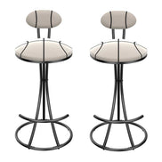 Upholstered Bar Stools Set of 2 Striped Counter Height Barstools Modern Velvet Dining Chairs for Kitchen Island, Living Room (Black & Stripe)