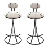Upholstered Bar Stools Set of 2 Striped Counter Height Barstools Modern Velvet Dining Chairs for Kitchen Island, Living Room (Black & Stripe)