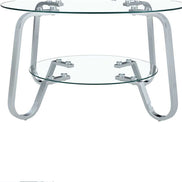 Lower shelf and leg structure of the Vintage Metal Frame Coffee Table - Glass Top | 31.5 Inches with modern design.