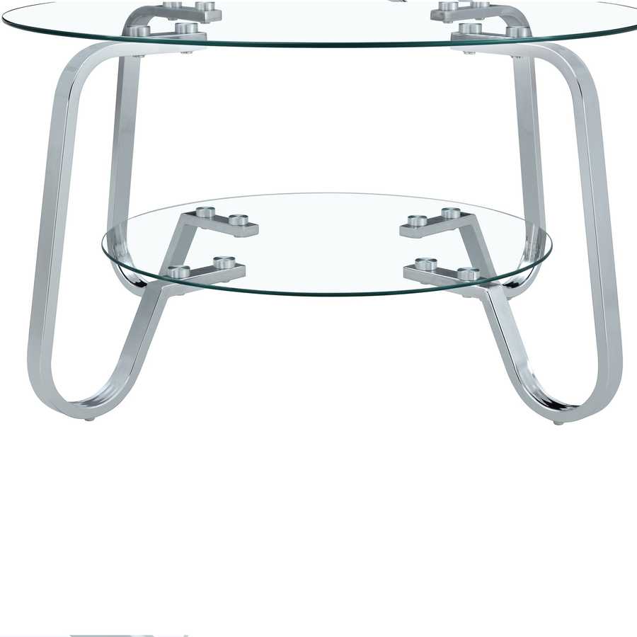 Lower shelf and leg structure of the Vintage Metal Frame Coffee Table - Glass Top | 31.5 Inches with modern design.