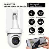 Smart light camera monitor with audio control and high-definition security features