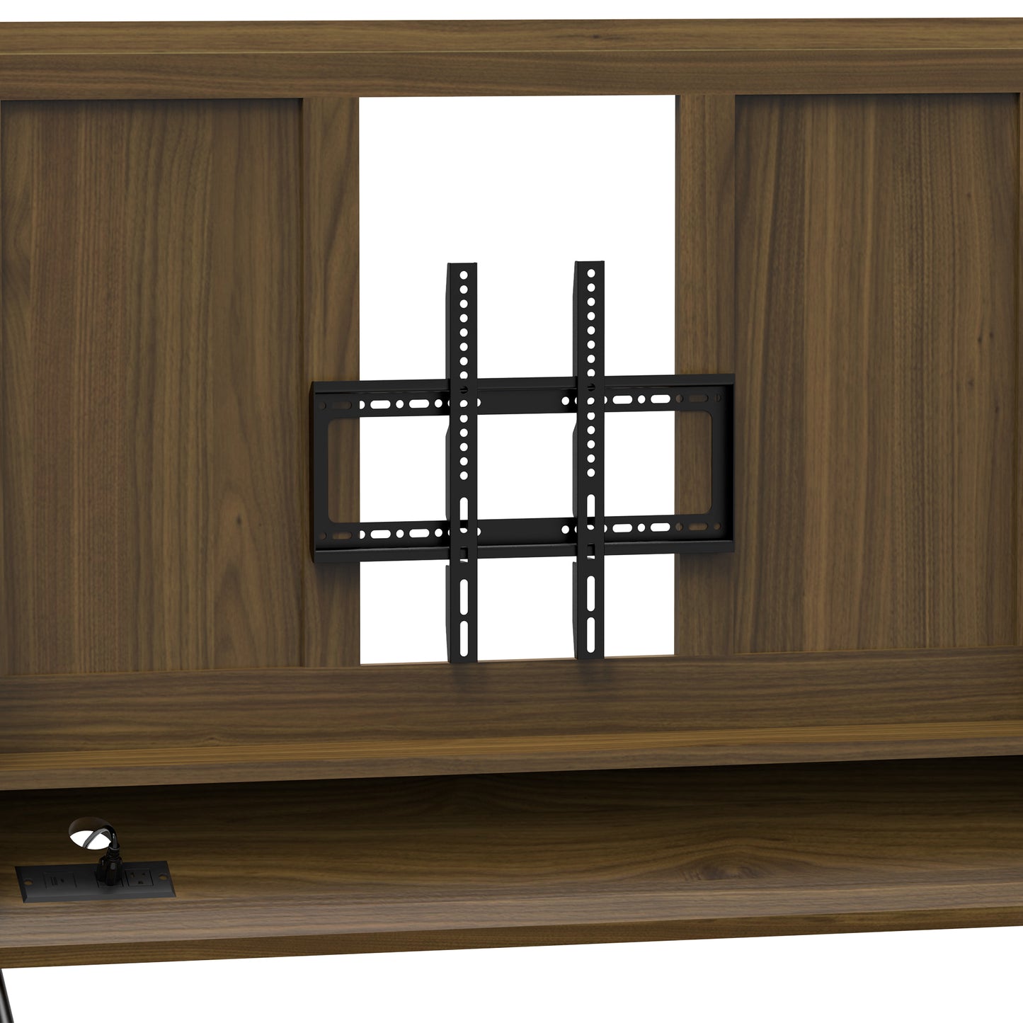 Close-up of universal TV mount bracket on Adjustable Mobile TV Stand with Mount - Adjustable Cart for secure screen installation.