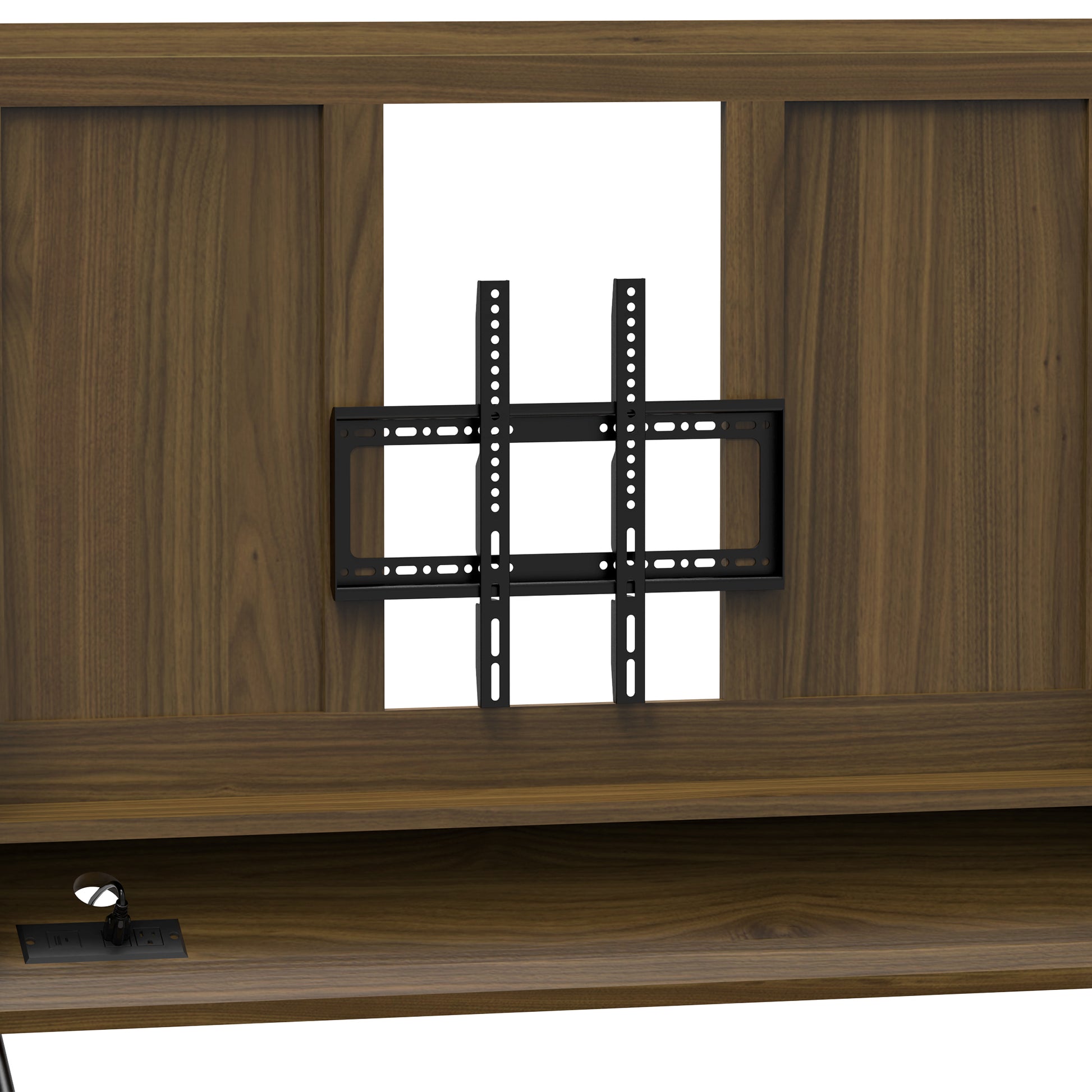 Close-up of universal TV mount bracket on Adjustable Mobile TV Stand with Mount - Adjustable Cart for secure screen installation.