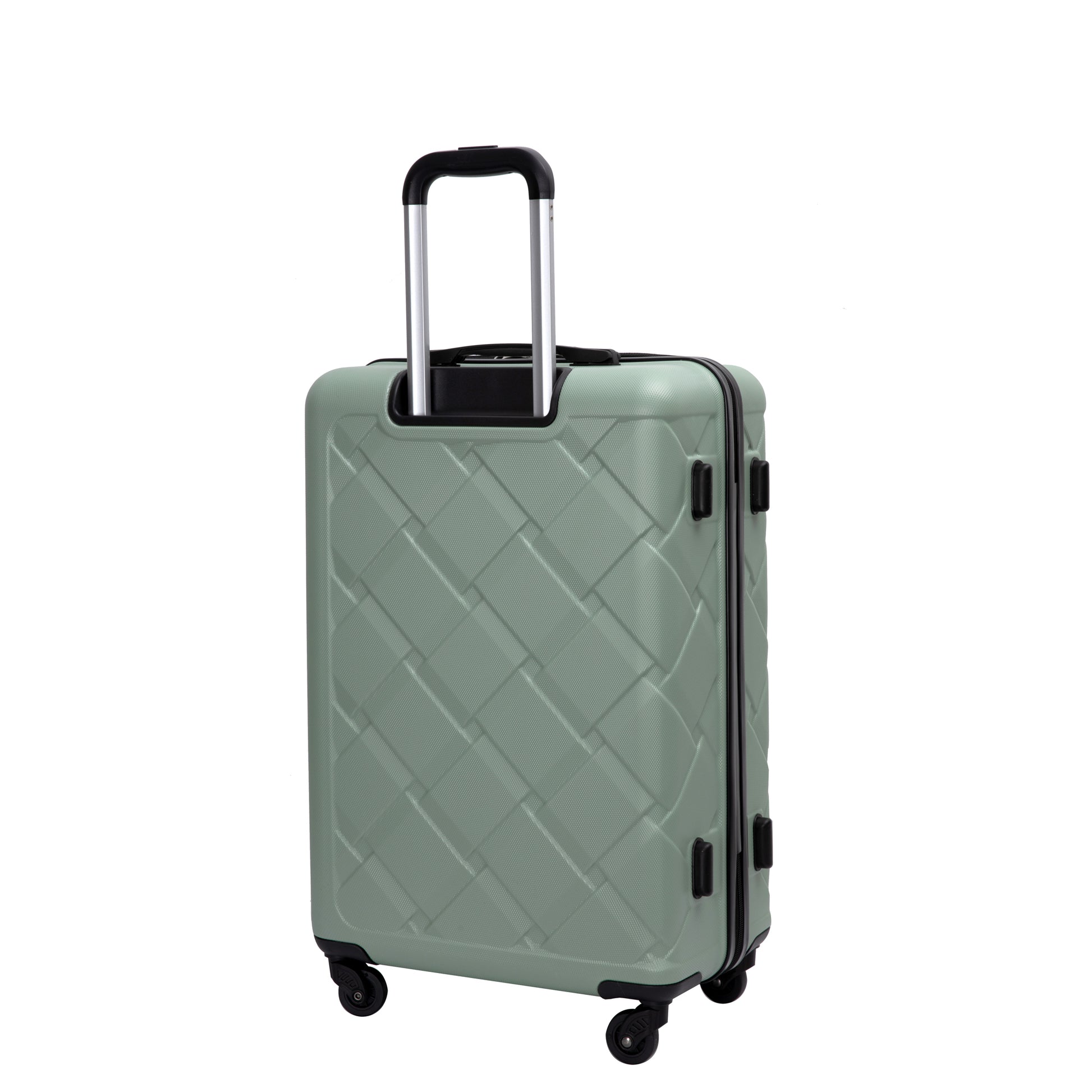 Hardshell Suitcase with Spinner Wheels ABS Luggage Sets Lightweight Durable Suitcase,8-Piece Set (20/24/28+portable handbag + 4 pieces storage bag set) , GREEN