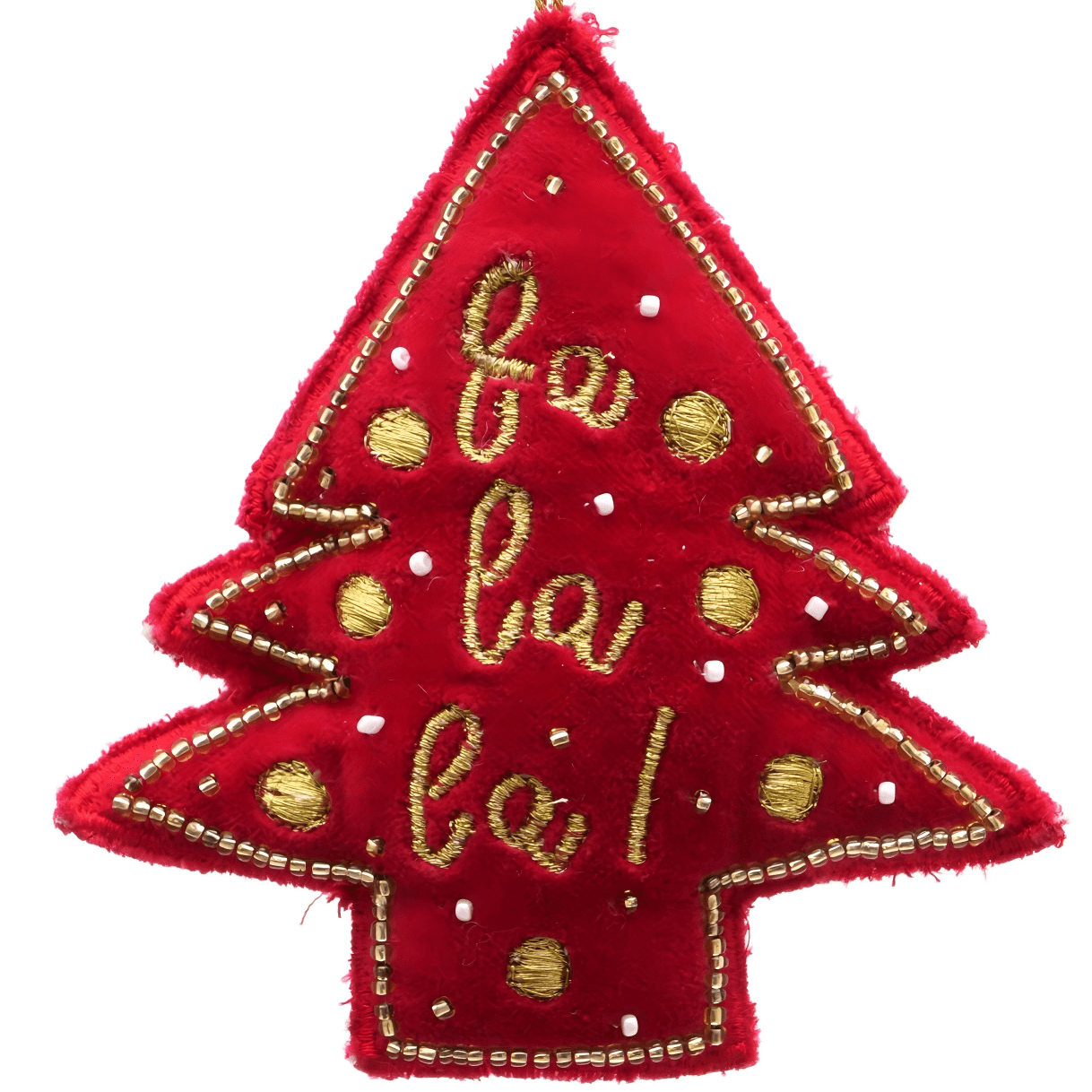 Expobazaar Embroidered Christmas Cheer Ornament - Red