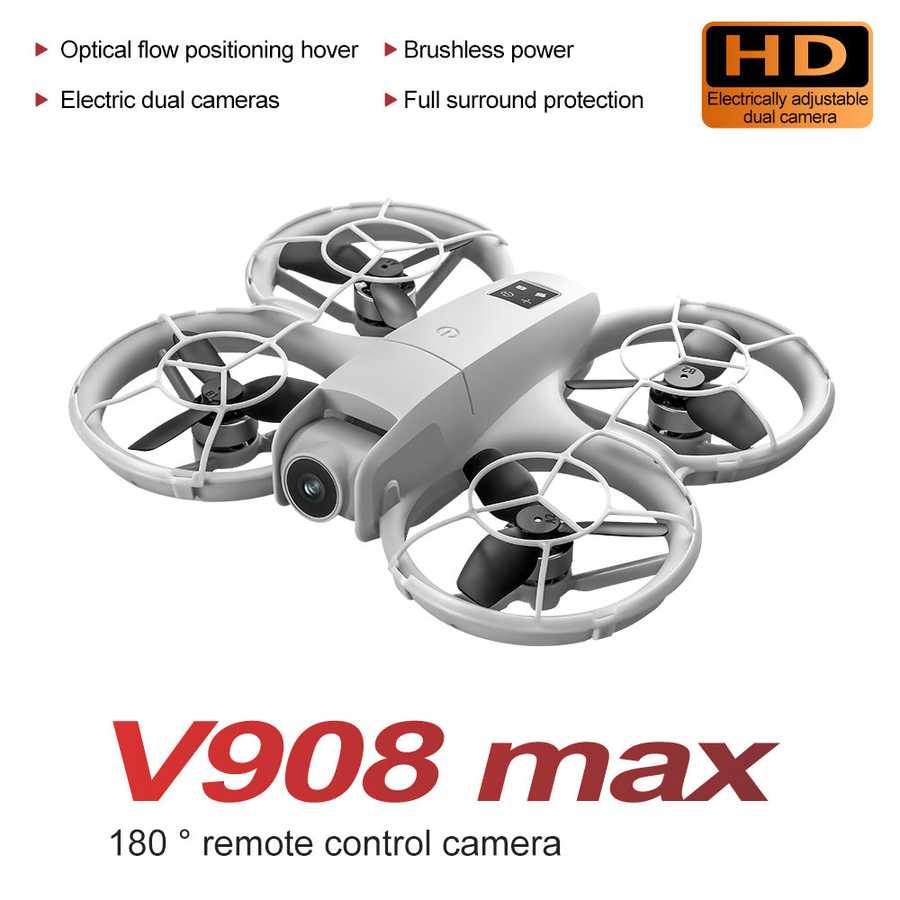 V908 max drone with features listed on a white background