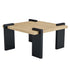 MDF Coffee Table Modern - Minimalist Design with black legs and wood grain top, ideal for contemporary living rooms or office lounges.