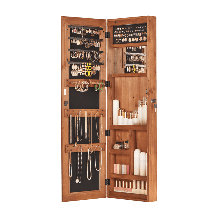 Jewelry Armoire Organizer with mirror, wood, jewelry storage