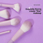 Close-up of Lip & Makeup Brush Set bristles showing soft, dense fibers for precise and smooth makeup application on face and lips.