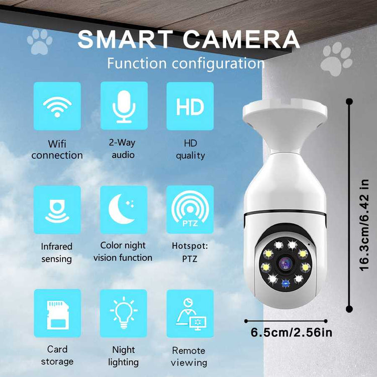 Security camera with wide-angle lens, remote access, and infrared sensing for home security