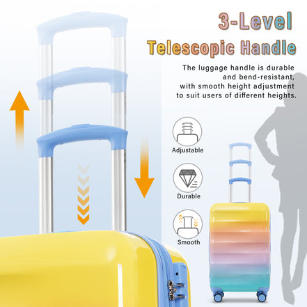 20' Carry-on Luggage with Cup Holder – Lightweight Glossy Hardshell Suitcases with Spinner Wheels, TSA Lock, Airline Approved, 2 Piece Set