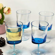 Unbreakable Wine Glasses Set of 4 - LeadingWare in blue acrylic with 12oz capacity, ideal for outdoor dining or casual entertaining.