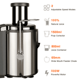 800W Home Use Multi-function Electric Juicer with 3" Feed Chute for Whole Fruits and Veg,Centrifugal Juicer with 30 oz. Juice Jug,BPA-Free, Easy to Clean