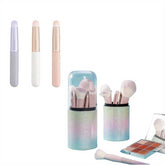 Assorted Lip & Makeup Brush Set - 3PCS & 10PCS with pastel handles and gradient cases, perfect for lipstick, gloss, and eyeshadow application.