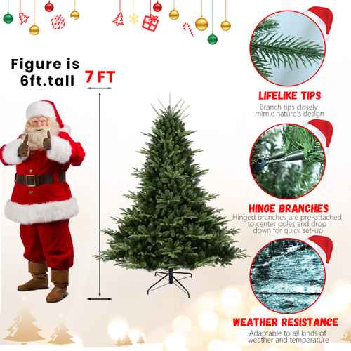 Christmas tree size guide with lifelike tips and metal base