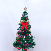 6 ft Christmas tree with ornaments and LED lights, view 4