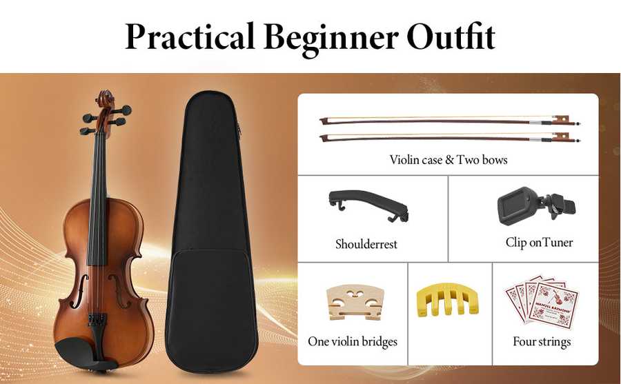Violin Beginner Outfit with Case and Accessories