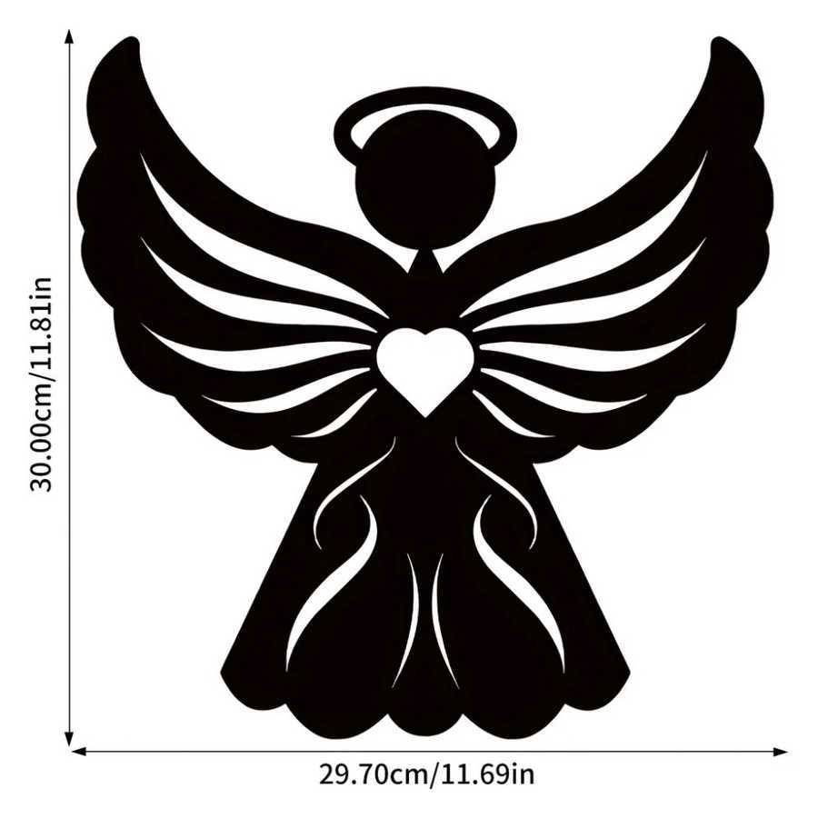 Decorative angel wall sculpture with dimensions