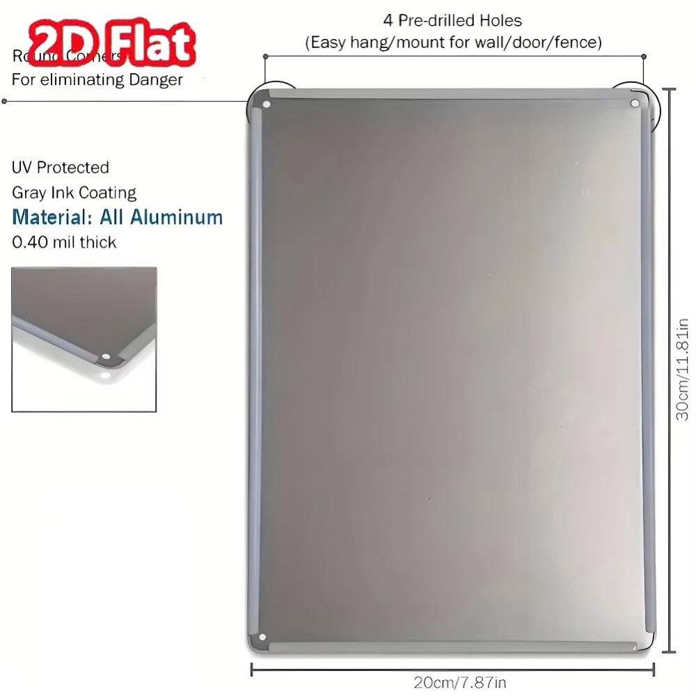 Detailed back of aluminum wall art showing UV protection, gray ink coating, and 0.40 mil thickness for durable wall decor.