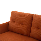 Brown corduroy sofa on a white background