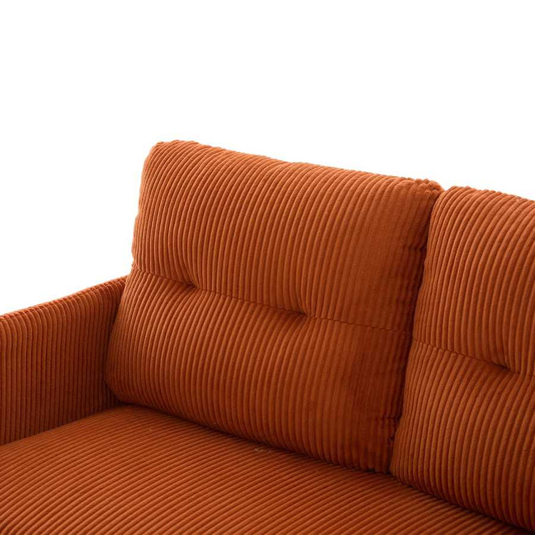 Brown corduroy sofa on a white background