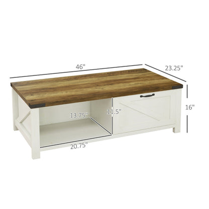 Accent Coffee Table-Moose Brown, Arctic White