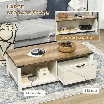 Accent Coffee Table-Moose Brown, Arctic White