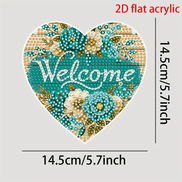 Dimensions of heart-shaped acrylic sun catcher for window decor