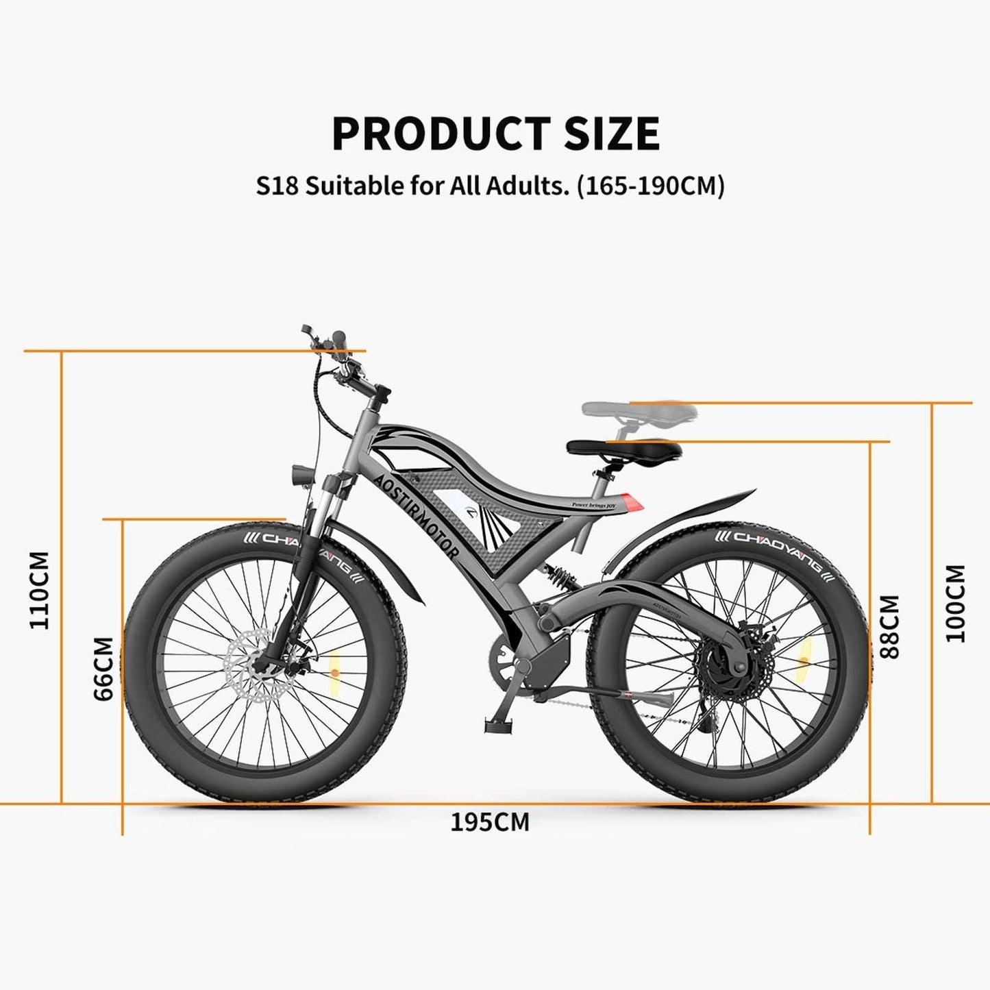 Adults Electric Bicycle 26 In. Electric Mountain Bike， All Terrain e-bike Ebike 48V 15AH ，S18