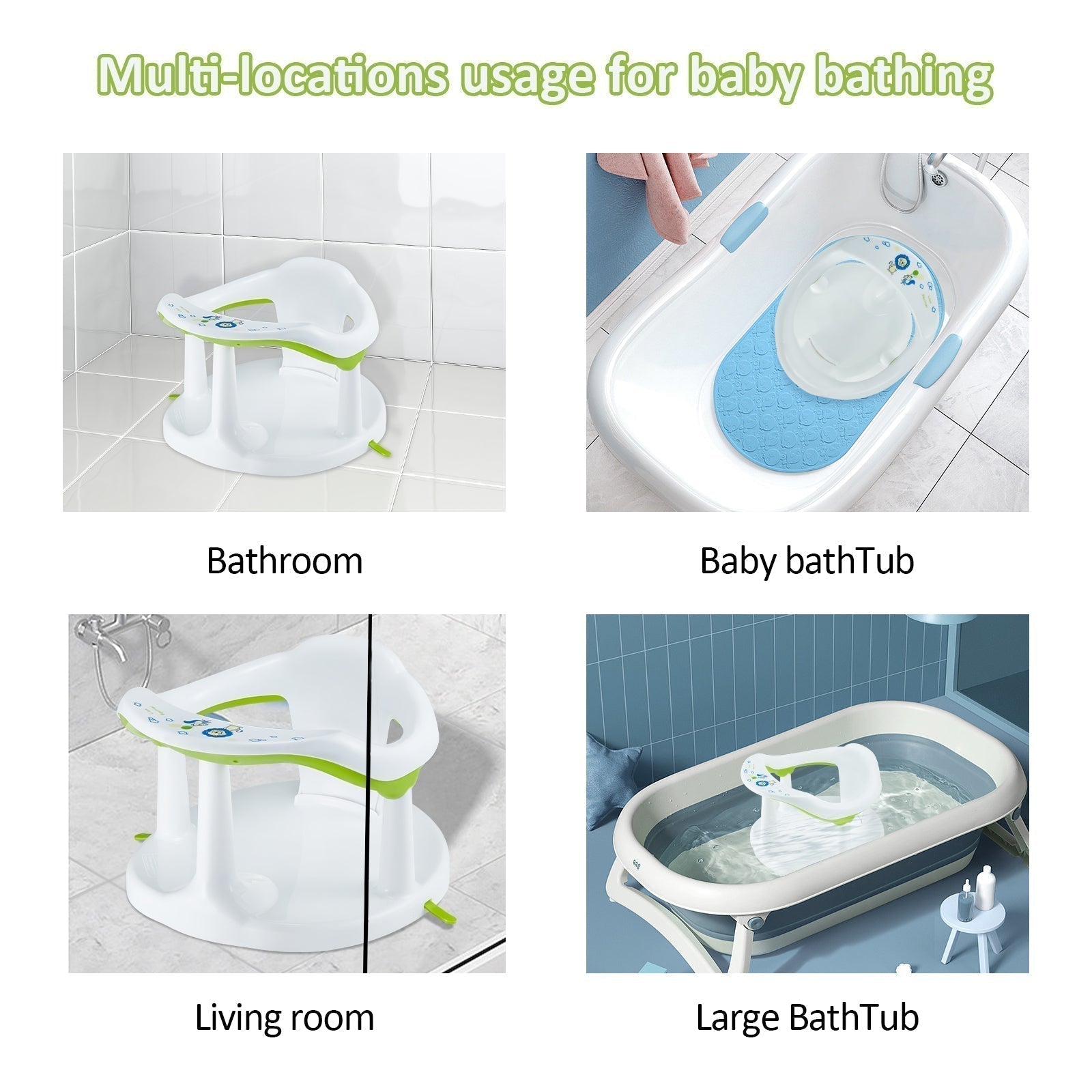 Baby Bath Seat, Baby Bath Chair, Newborn Shower Seat Bathtub Seat Cushion Children's Wrap-Around Shower Chair for 6 Months & Up