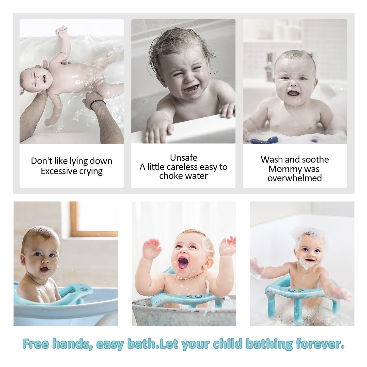 Baby Bath Seat, Baby Bath Chair, Newborn Shower Seat Bathtub Seat Cushion Children's Wrap-Around Shower Chair for 6 Months & Up