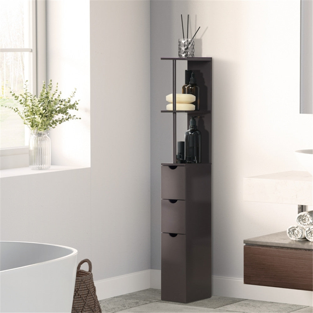Bathroom Storage Cabinet-Brown