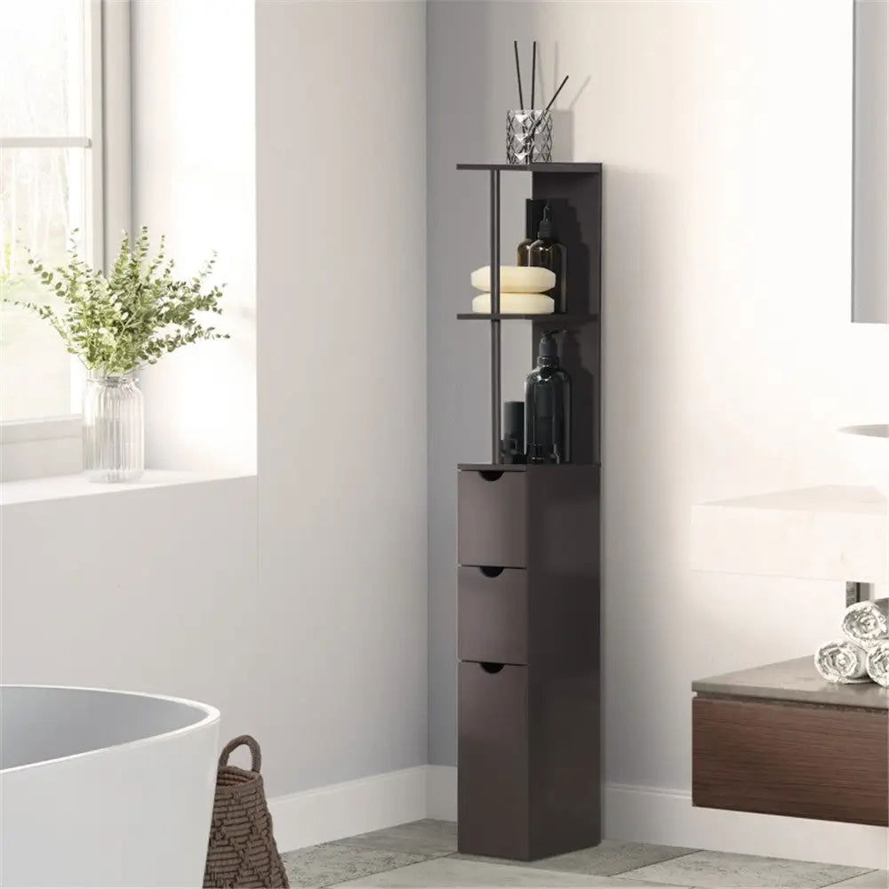 Bathroom Storage Cabinet-Brown - MLNshops