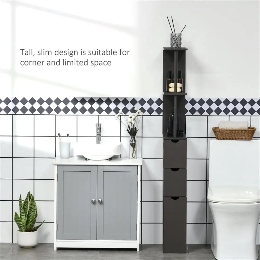 Bathroom Storage Cabinet-Brown - MLNshops