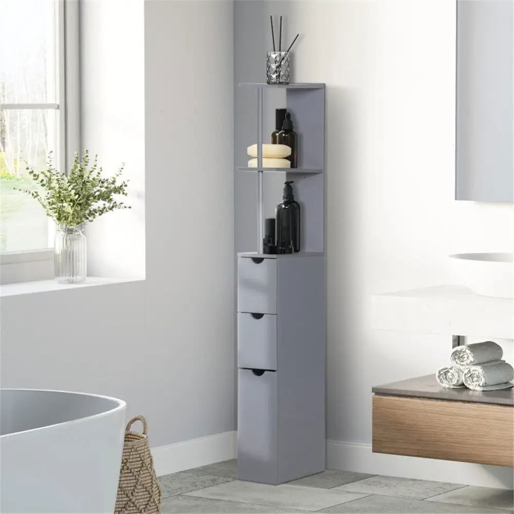 Bathroom Storage Cabinet-Grey - MLNshops