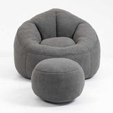 Bedding Bean Bag Sofa Chair High Pressure Foam Bean Bag Chair Adult Material with Padded Foam Padding Compressed Bean Bag With Footrest