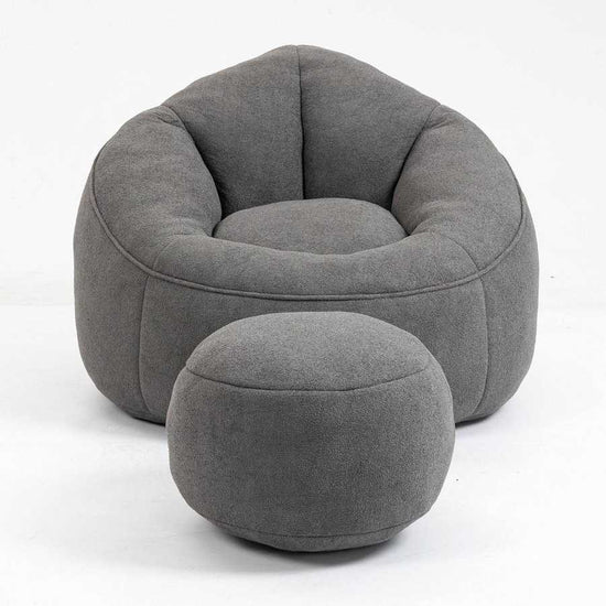 Bedding Bean Bag Sofa Chair High Pressure Foam Bean Bag Chair Adult Material with Padded Foam Padding Compressed Bean Bag With Footrest