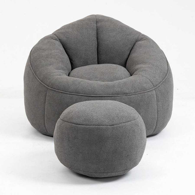 Bedding Bean Bag Sofa Chair High Pressure Foam Bean Bag Chair Adult Material with Padded Foam Padding Compressed Bean Bag With Footrest