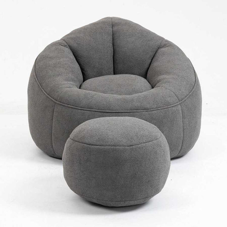 Bedding Bean Bag Sofa Chair High Pressure Foam Bean Bag Chair Adult Material with Padded Foam Padding Compressed Bean Bag With Footrest
