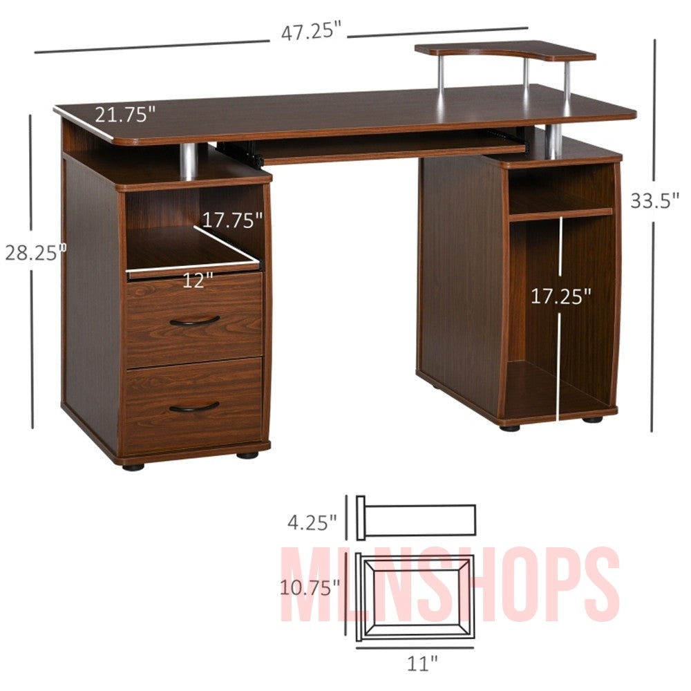 Best Quality Computer Desk - Walnut Brown