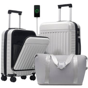MLNshops 3 piece hardside suitcase with USB port - TSA Lock Default