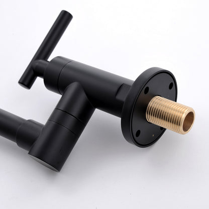 Brass Pot Filler,Wall Mount Commercial Pot Filler Faucet,Brass Copper Material Kitchen Folding Faucet,Coffee Machine Faucet with Stretchable Double Joint Swing Arms,Style A,Black ened MLNshops