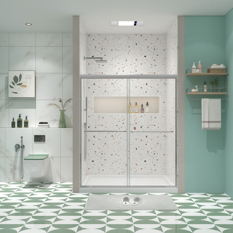 Premium Bypass Shower Door with 1/4" Glass & Chrome Finish