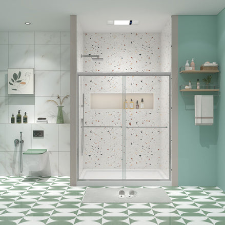 Premium Bypass Shower Door with 1/4" Glass & Chrome Finish