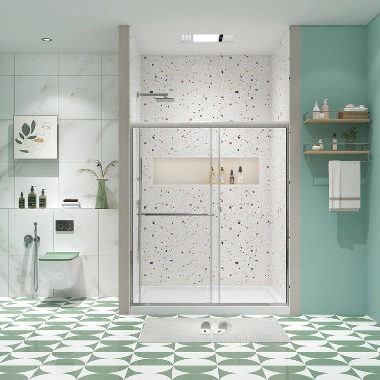Premium Bypass Shower Door with 1/4" Glass & Chrome Finish