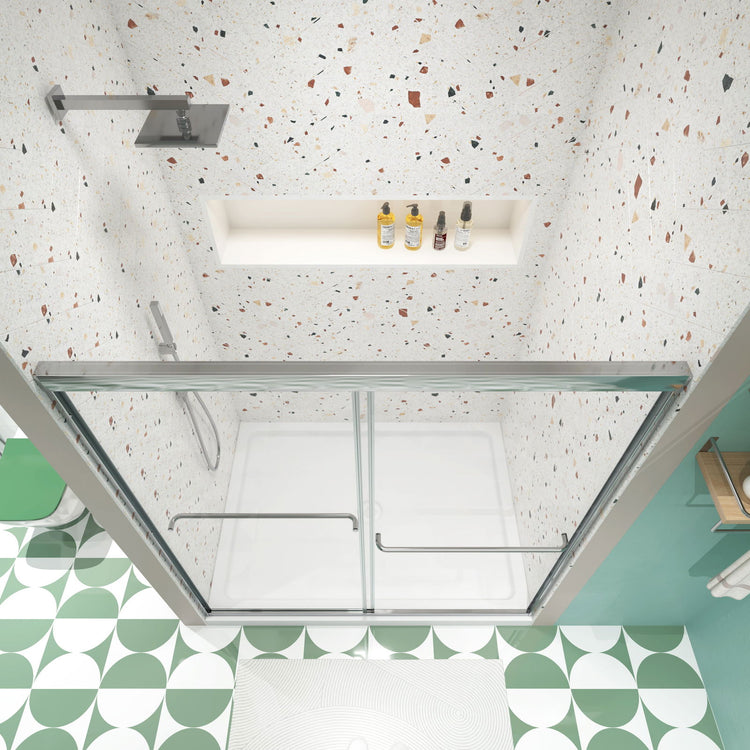 Premium Bypass Shower Door with 1/4" Glass & Chrome Finish