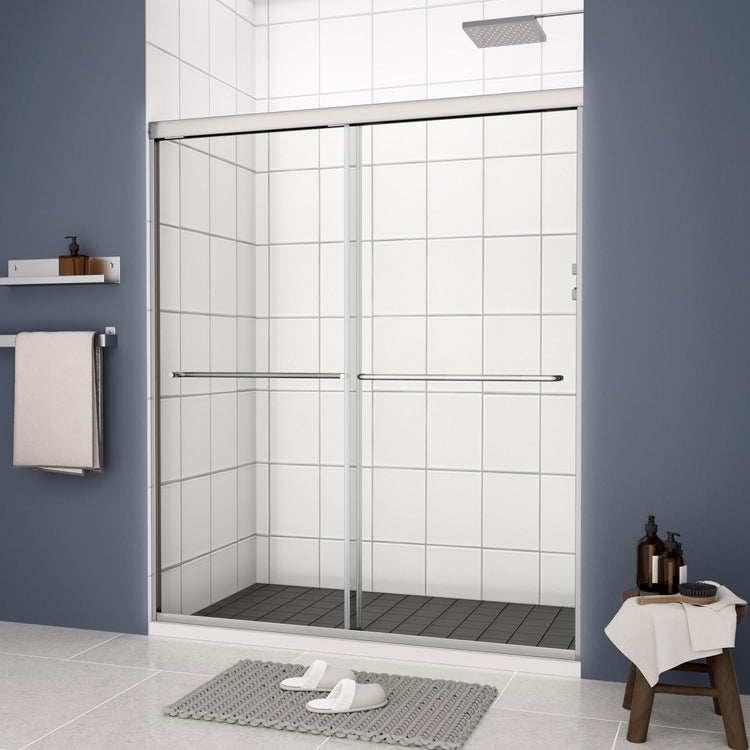 Premium Bypass Shower Door with 1/4" Glass & Chrome Finish
