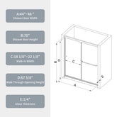 Premium Bypass Shower Door with 1/4" Glass & Chrome Finish