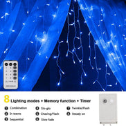 Curtain Icicle Lights Wedding Party LED Fairy Christmas Indoor Outdoor Light